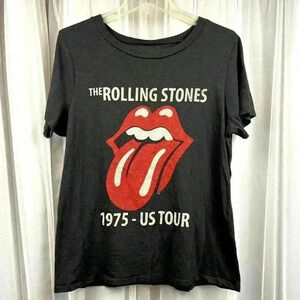 THE ROLLING STONES (2020) Official Women's 1975 US Tour Tongue Logo T-Shirt XL